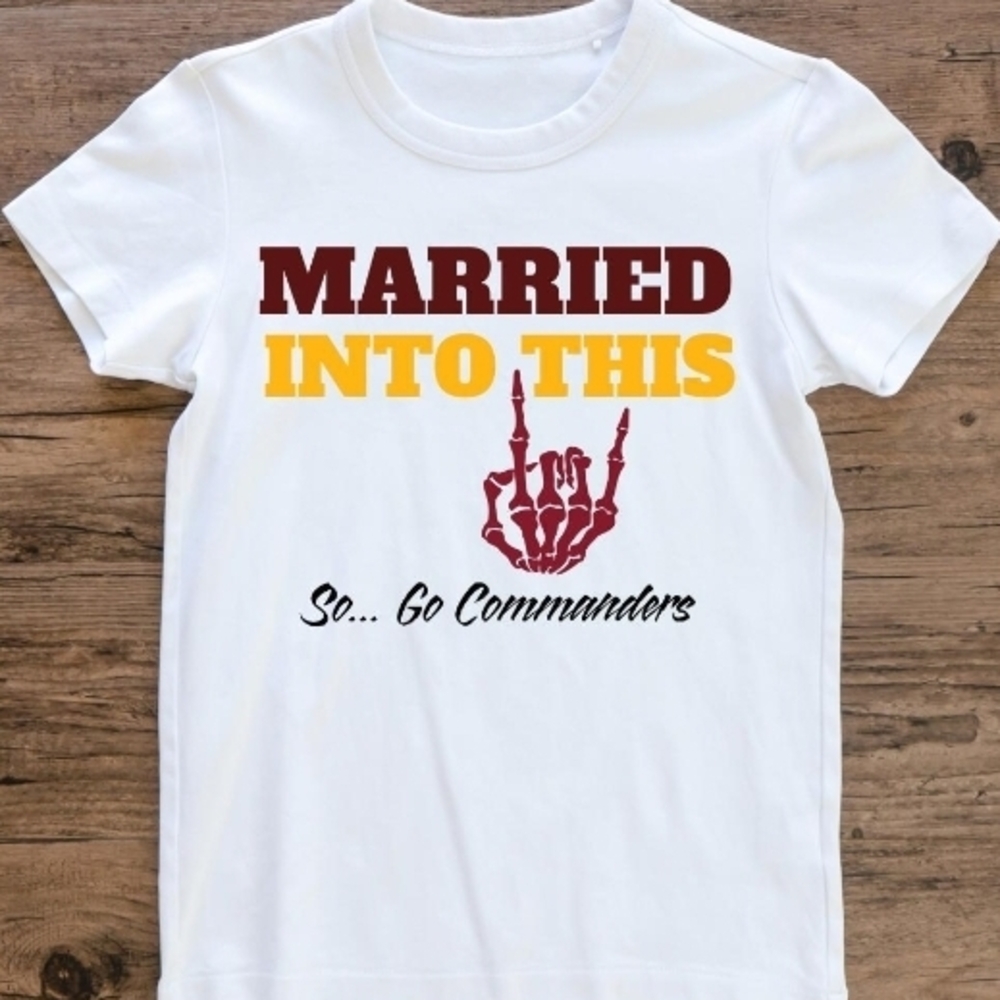 Gildan White Tee with Maroon and Yellow Print